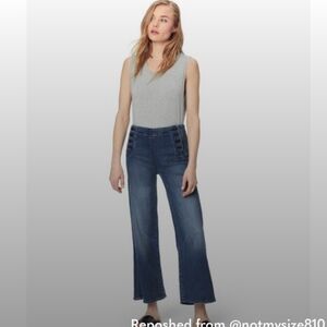 MOTHER Sailor Roller Ankle Button Front Wide-Leg High-Rise Women's Jeans